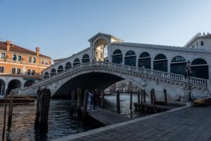 Large bridge crossing over canal