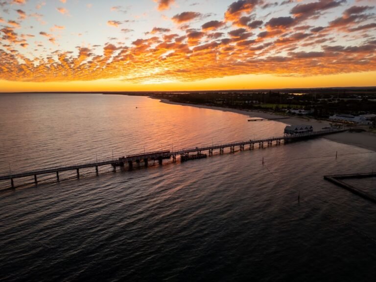 Very long jetty, sunrise