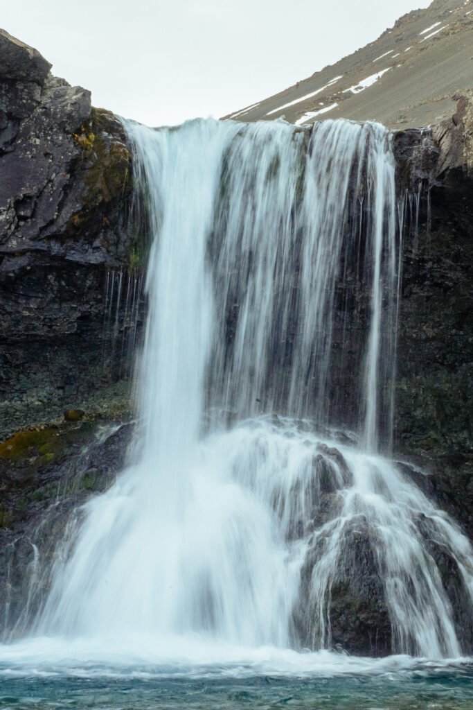 Waterfall with slow shutter speed