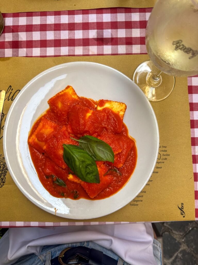 Bowl of tomato pasta