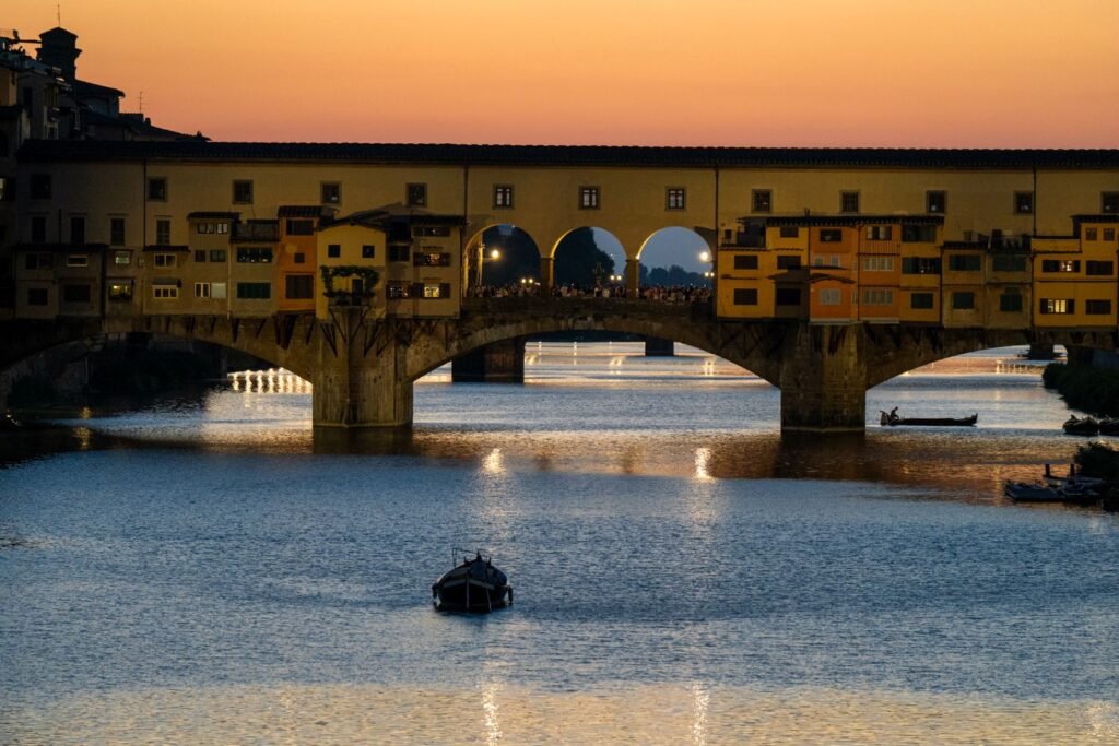 Ponte Vecchio in Florence at sunset