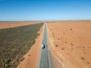 Long Straight Road in Australian Outback