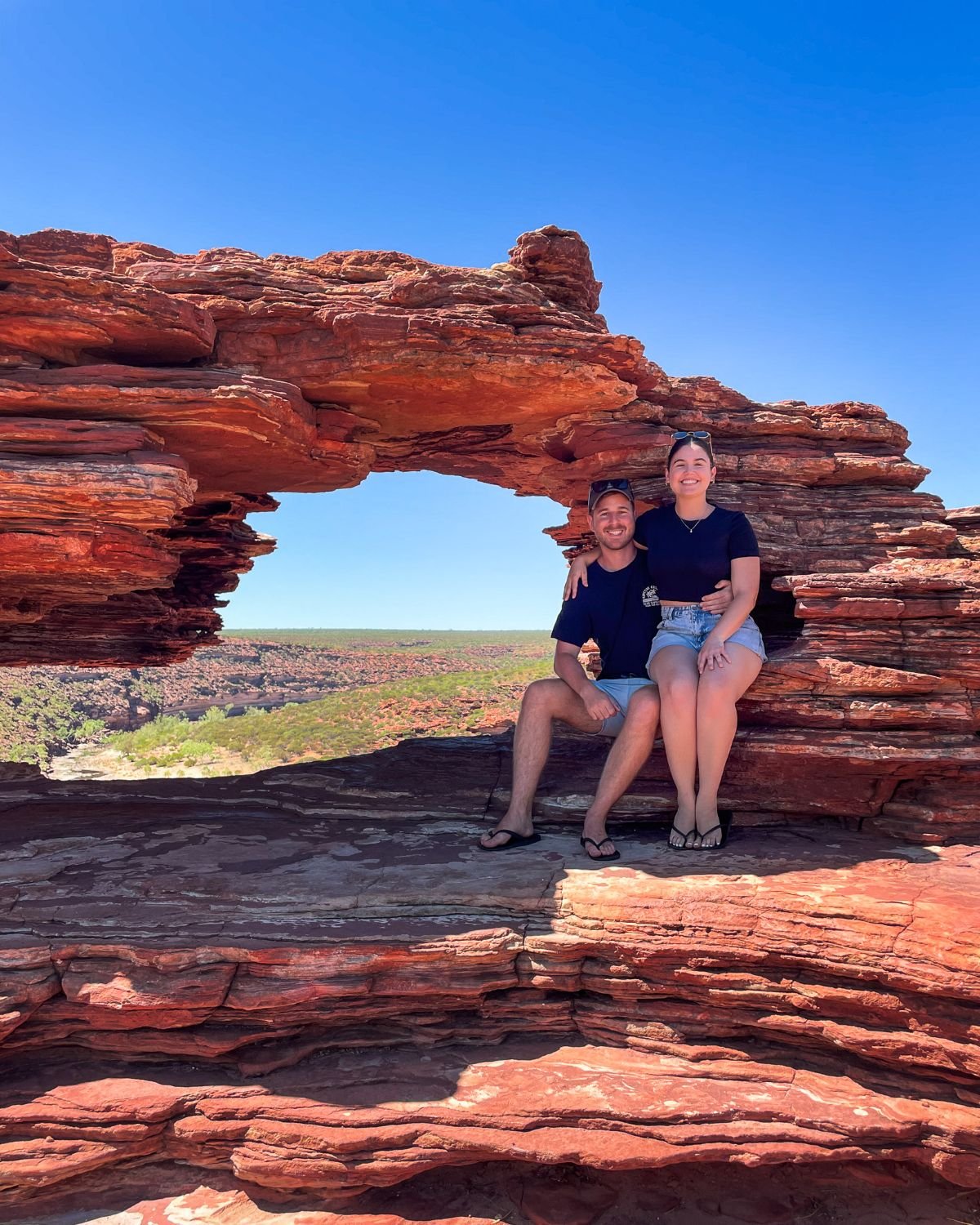 2 people in front of Natures window in Kalbarii